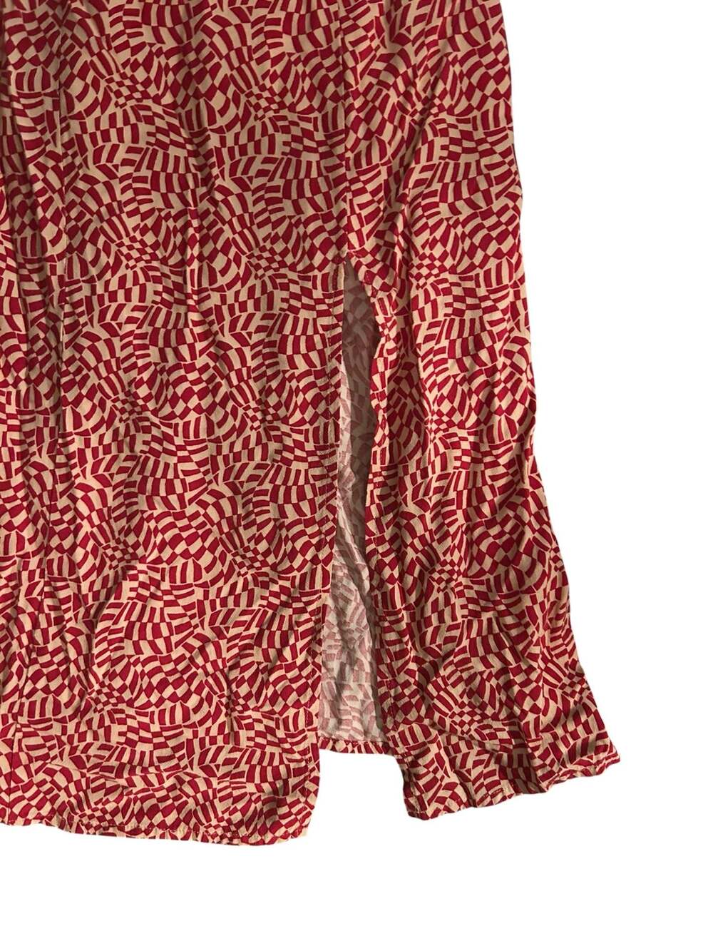 Urban Outfitters Red Geometric Print Button-Front Maxi Dress Size XS - Picture 4 of 5